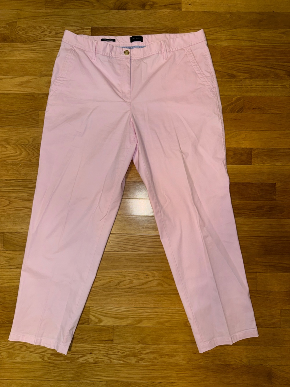 Talbots Relaxed Chino Ankle Pants in Light Pastel Pink Pockets Size 14
